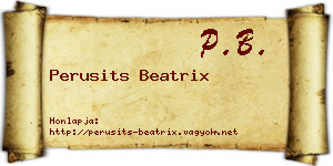 Perusits Beatrix névjegykártya